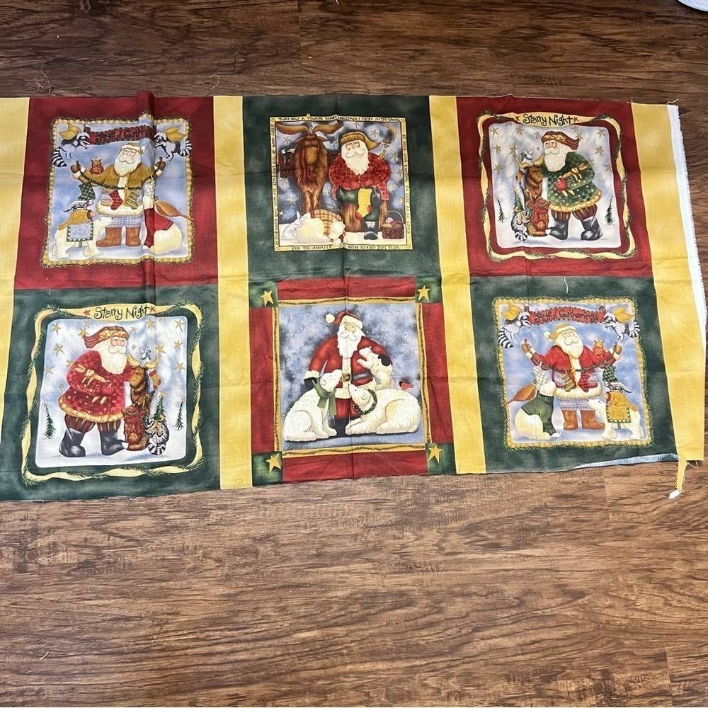 Santa Fabric block panel Christmas Peace on Earth Teresa Kogut Licensed Design